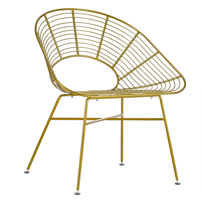 Golden color metal wire dining chair 5034A