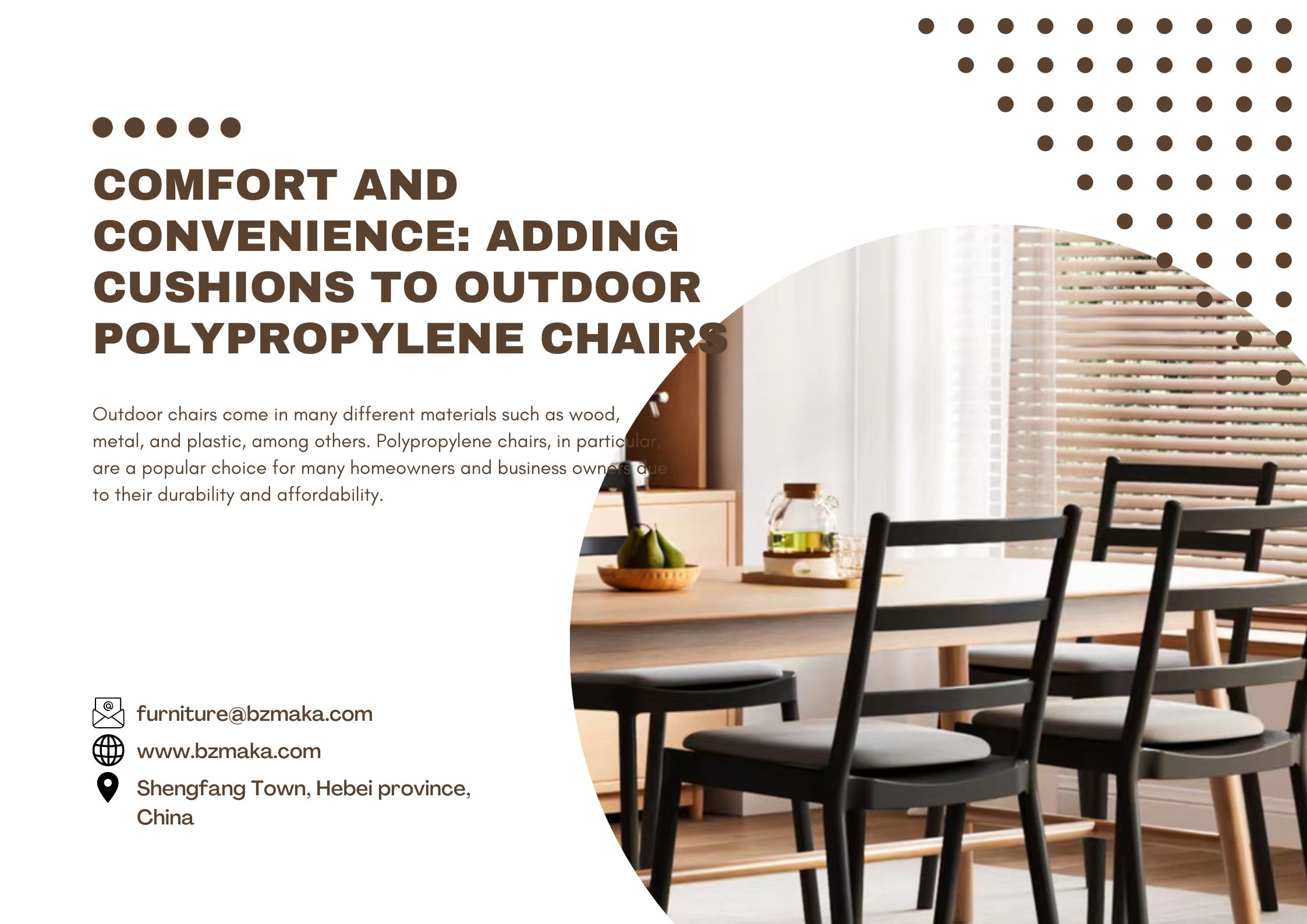 Comfort and Convenience Adding Cushions to Outdoor Polypropylene Chairs