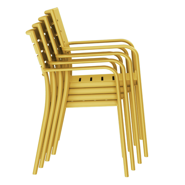 Stackable plastic chairs