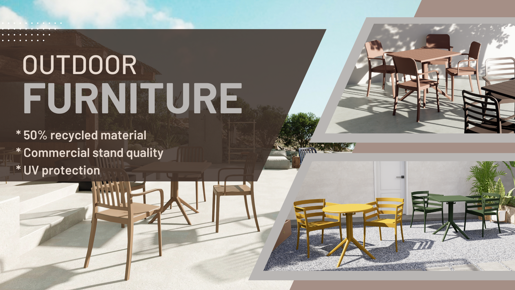 Light Grey And Dark Brown Geometric Furniture Promotion Facebook Cover